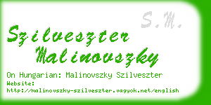 szilveszter malinovszky business card